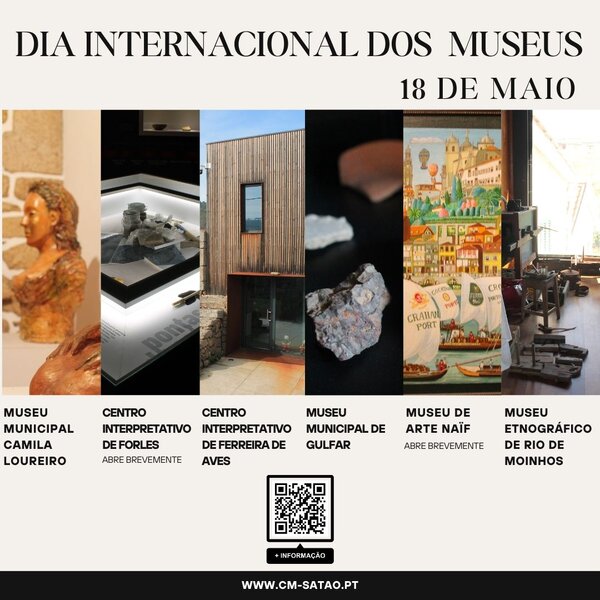 Cartaz do Dia Internacional dos Museus (18 de maio) (mais informações no texto).
