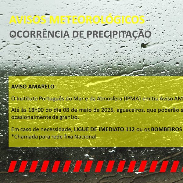 Aviso Amarelo 08 de maio de 2025
