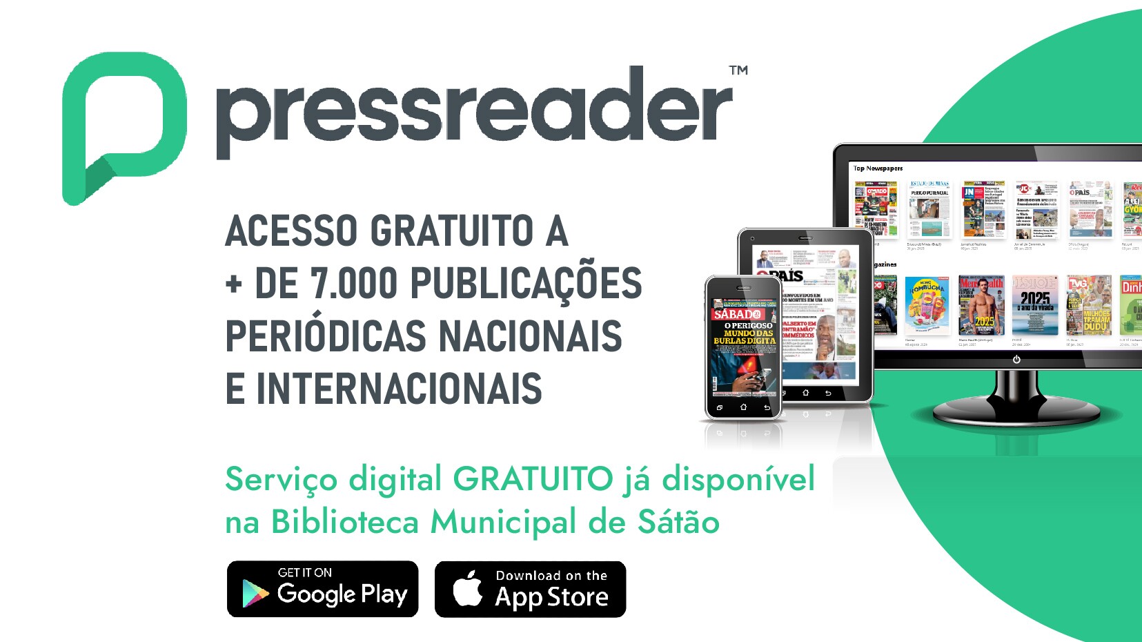 PressReader é o novo serviço digital da Biblioteca Municipal de Sátão