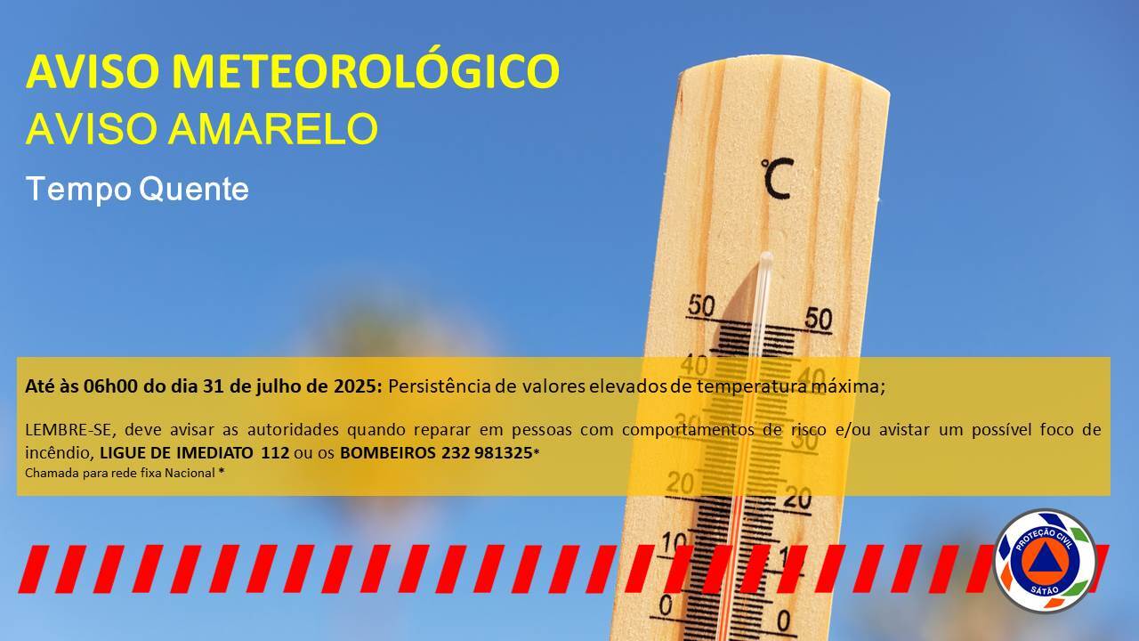 Aviso Amarelo - Tempo Quente
