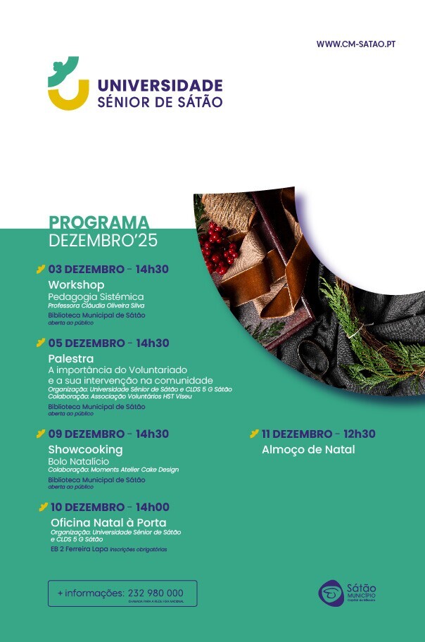 programa dezembro da Universidade S&eacute;nior de S&aacute;t&atilde;o