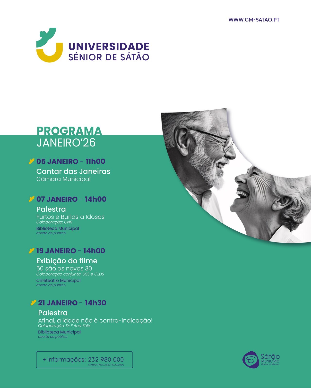 Programa do m&ecirc;s de Janeiro - Universidade S&eacute;nior